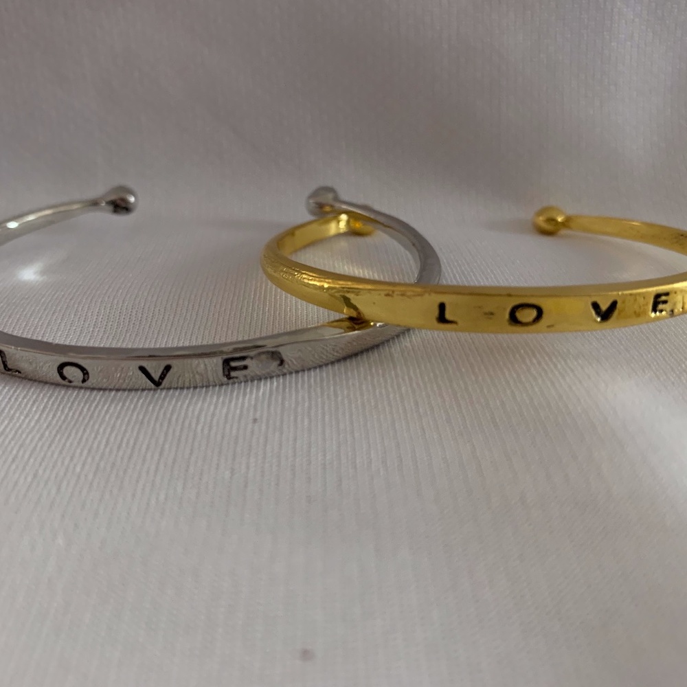 NWOT LOVE Bracelet, Gold Plated Cuff, Love Cuff